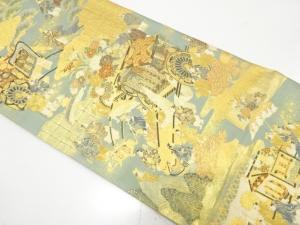 金糸　僥倖模様織り出し　袋帯